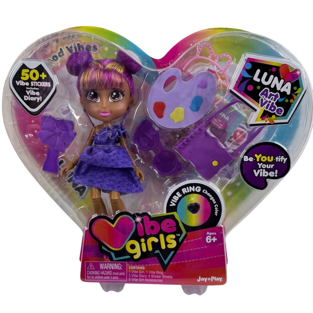 Vibe Girls Luna Art Vibe Doll With Ring, 50+ Stickers, & Diary‎ Jay Play